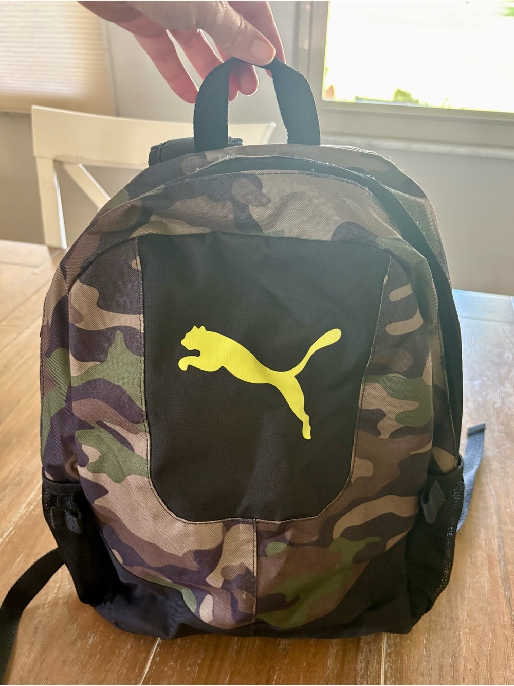 Puma Camo Backpack with Neon Logo